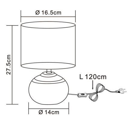 Globo - Laualamp 1xE14/40W/230V beež/keraamiline