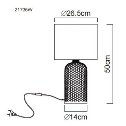 Globo - Laualamp 1xE27/60W/230V valge