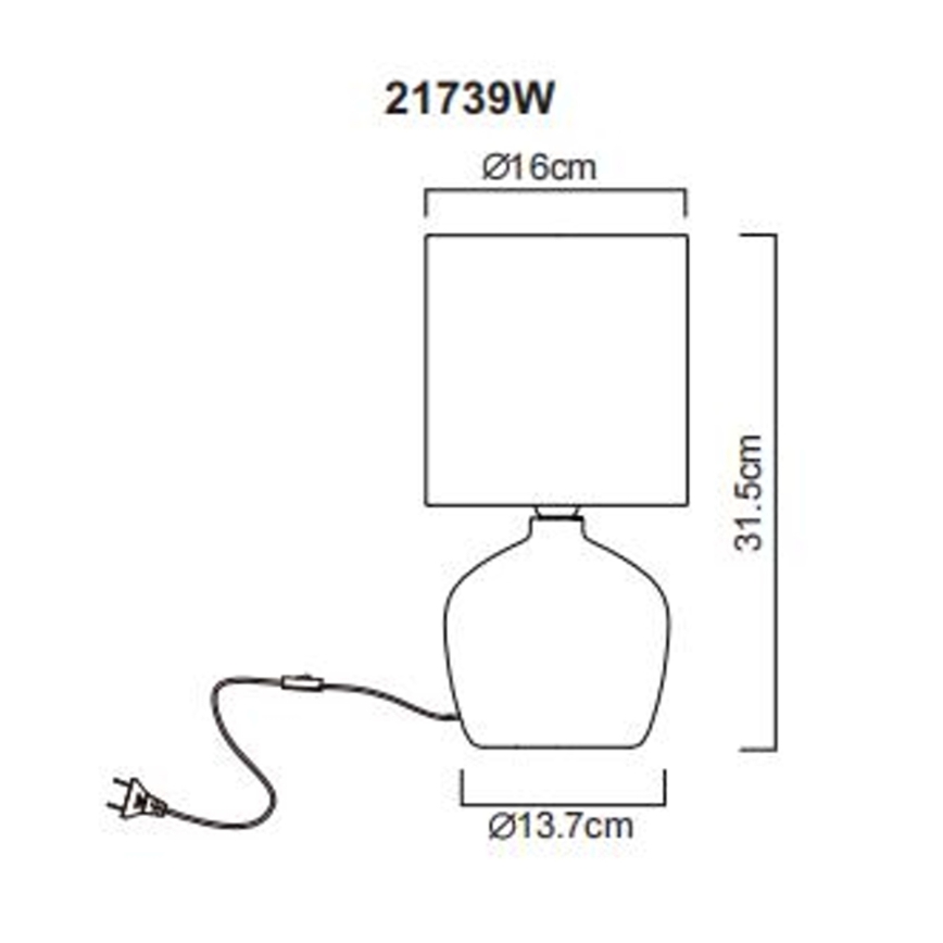 Globo - Laualamp 1xE14/40W/230V valge