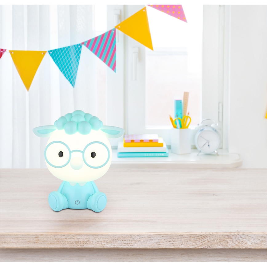 Globo - LED Hämardatav laetav laste väike öölamp LED/1W/5V 500 mAh sinine