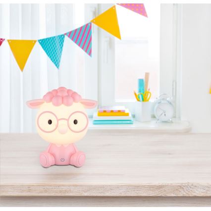 Globo - LED Hämardatav laetav laste väike öölamp LED/1W/5V 500 mAh roosa