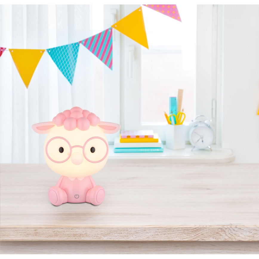Globo - LED Hämardatav laetav laste väike öölamp LED/1W/5V 500 mAh roosa