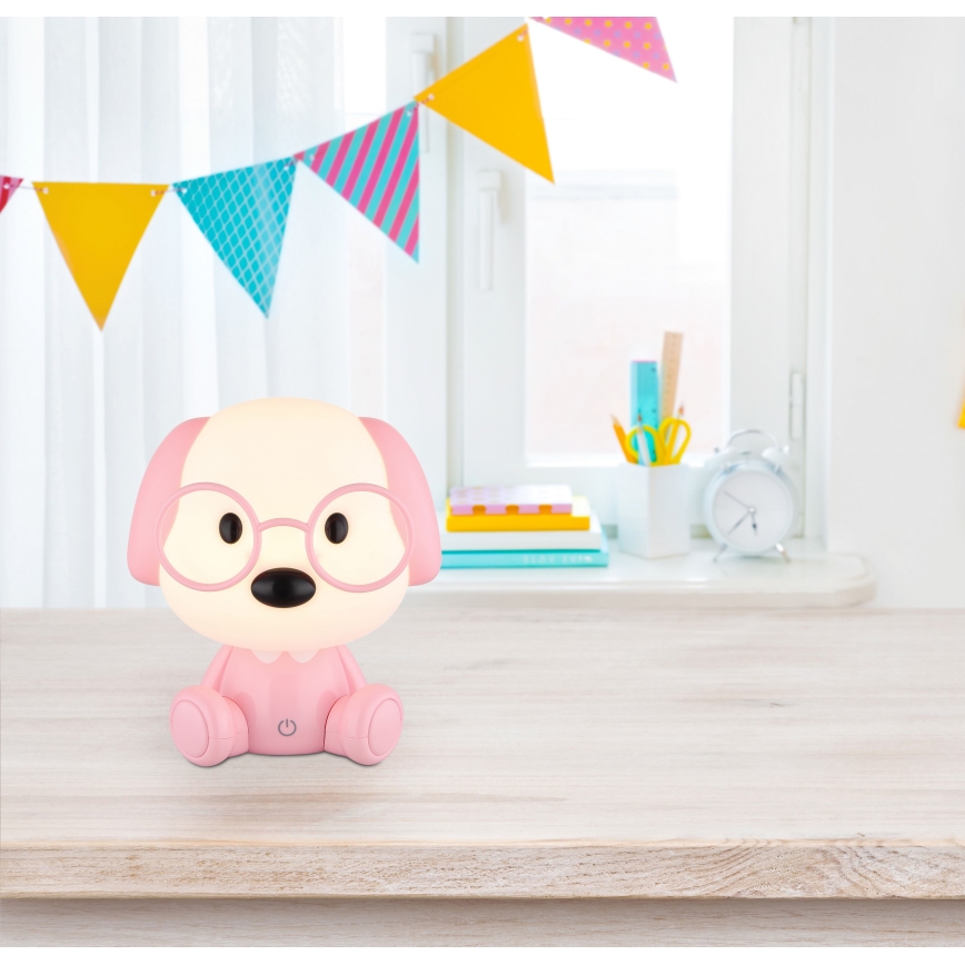 Globo - LED reguleeritav laetav laste öölamp LED/1W/5V 500 mAh roosa