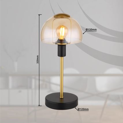 Globo - Laud puutetundlik lamp 1xE14/25W/230V must/kuldne