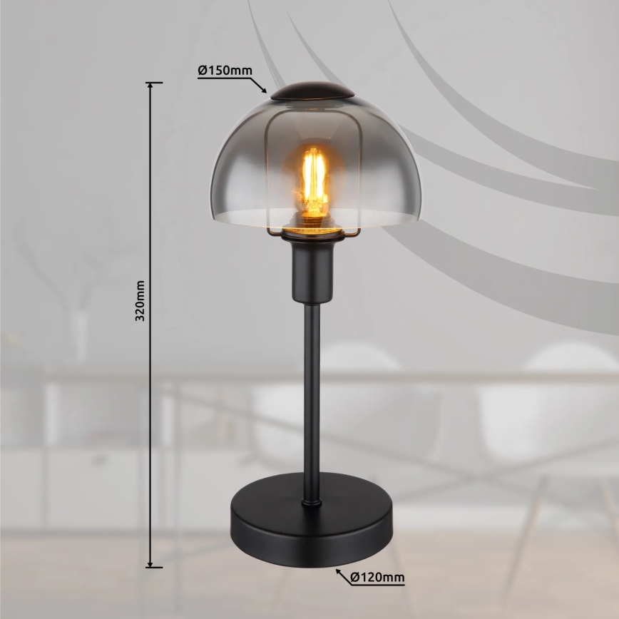 Globo - Laud puutetundlik lamp 1xE14/25W/230V must