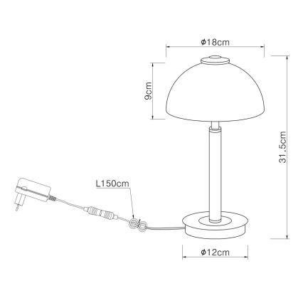 Globo - LED Hämardatav puutetundlik laualamp LED/7W/230V 3000K messing