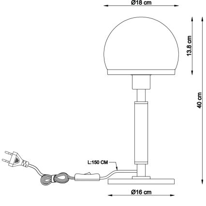 Globo - Laualamp 1xE27/40W/230V kuldne