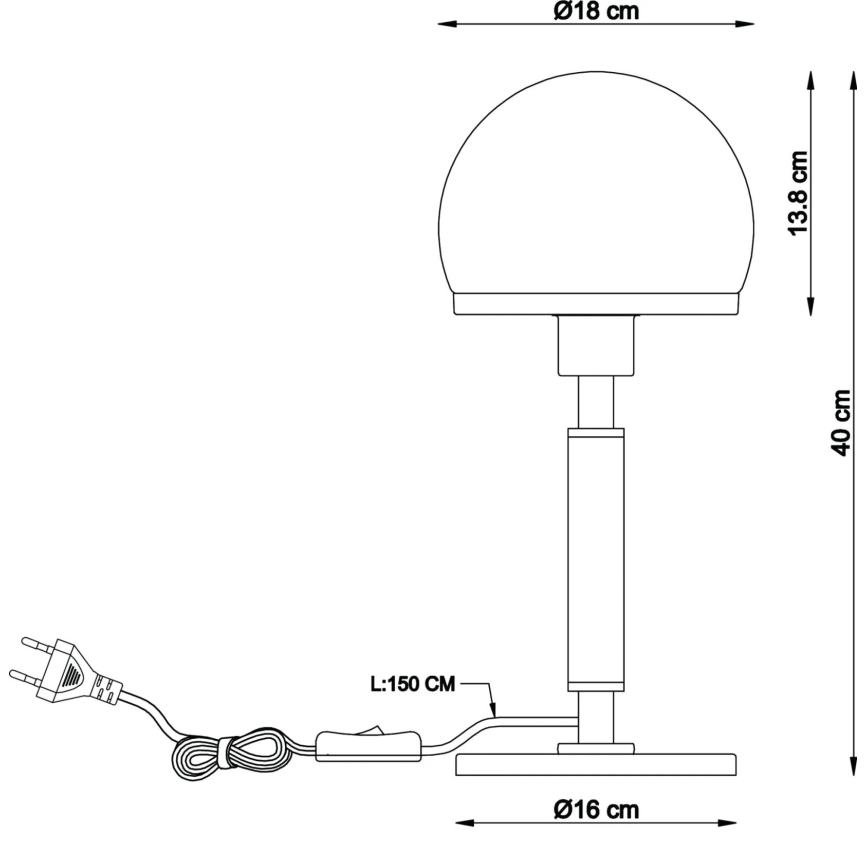 Globo - Laualamp 1xE27/40W/230V kuldne