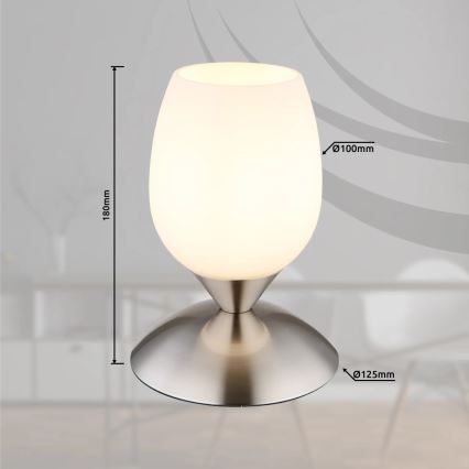 Globo - Laud puutetundlik lamp 1xE14/25W/230V matt kroom