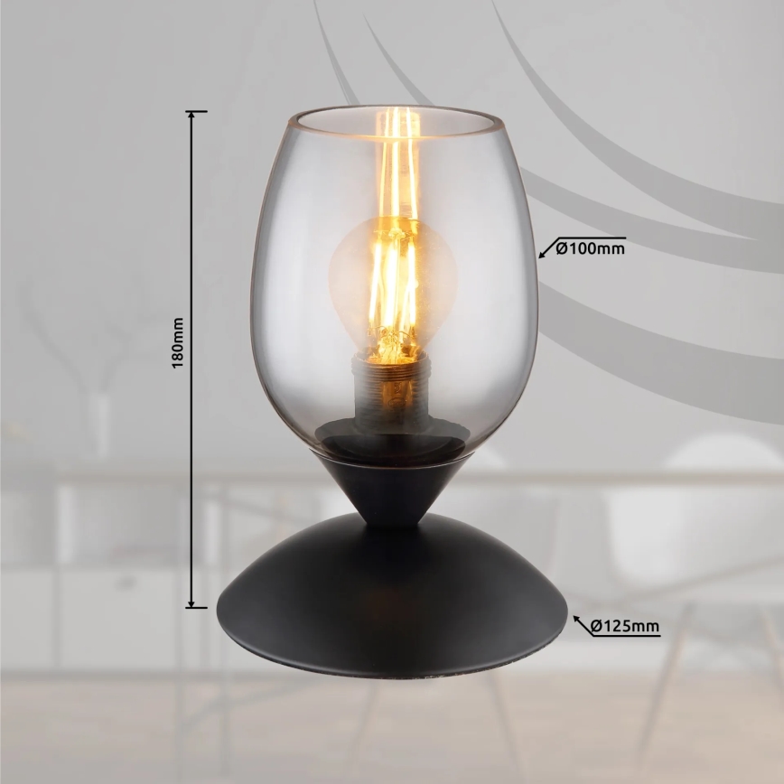 Globo - Laud puutetundlik lamp 1xE14/25W/230V must