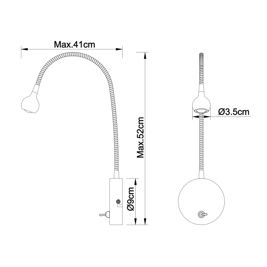 Globo - LED Paindlik väike lamp LED/3W/230V läikiv kroom