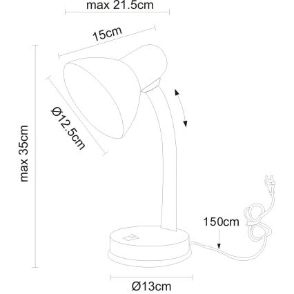 Globo - Laualamp 1xE27/40W/230V must