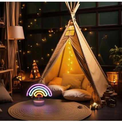 Globo - LED Neoon lauakaunistus LED/2W/3xAA vikerkaar