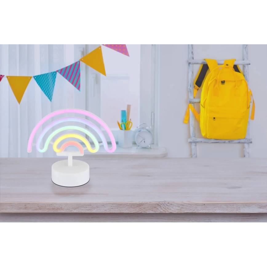 Globo - LED Neoon lauakaunistus LED/2W/3xAA vikerkaar