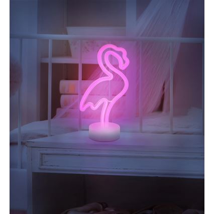 Globo - LED Neoon lauakaunistus LED/2W/3xAA flamingo