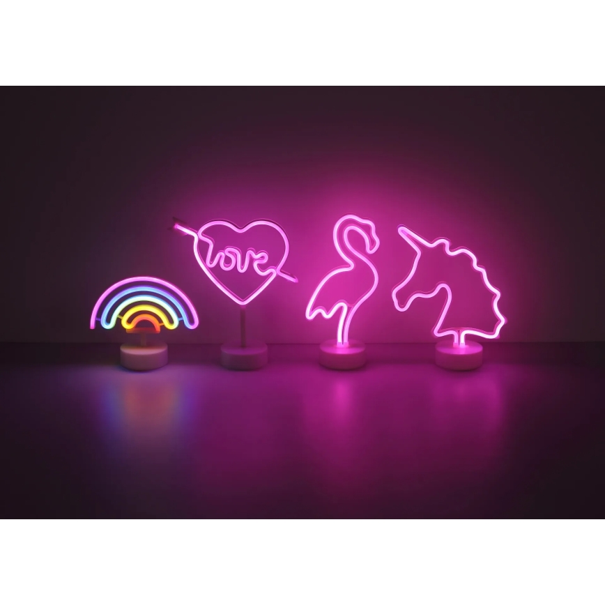 Globo - LED Neoon lauakaunistus LED/2W/3xAA flamingo