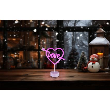 Globo - LED Neoon laud kaunistus LED/2W/3xAA süda