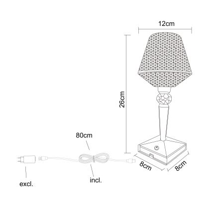 Globo - LED Hämardatav puutetundlik laualamp LED/1W/5V 2700/4000/6500K 800 mAh