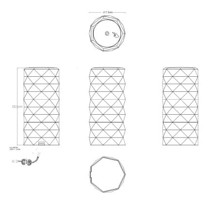 Globo - Laetav LED RGB laualamp, puutetundlik, laetav LED/0,6W/3,7V 500mAh