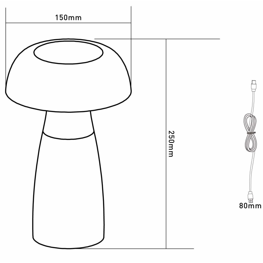 Globo - LED Hämardatav laetav laualamp LED/1,5W/5V 800mAh 2700K/4000K/6500K