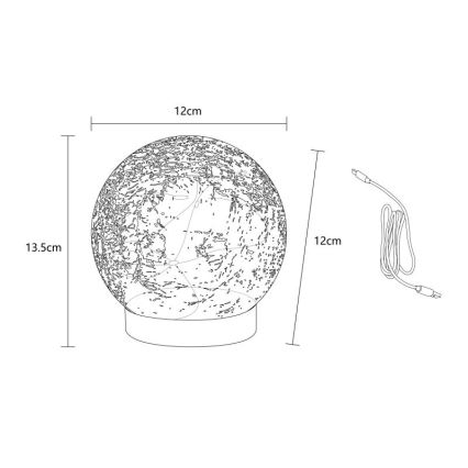 Globo - LED laualamp dekoratiivne laetav 25xLED/0,06W/5V 600 mAh IP44