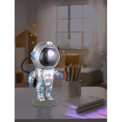 Globo - LED RGB Laualamp LED/4,5W/5V astronaut hõbedane