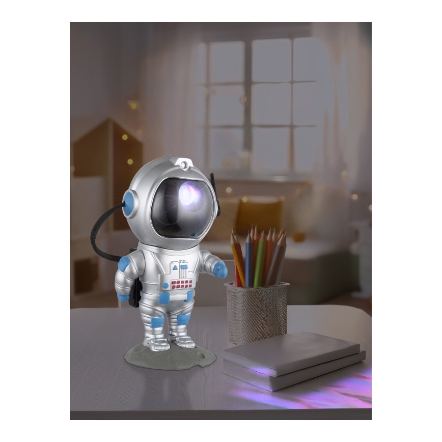 Globo - LED RGB Laualamp LED/4,5W/5V astronaut hõbedane