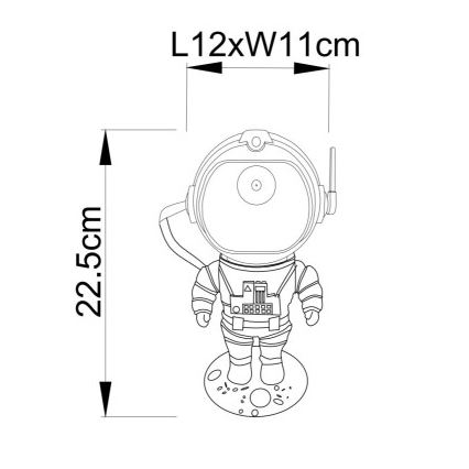 Globo - LED RGB Laualamp LED/4,5W/5V astronaut hõbedane