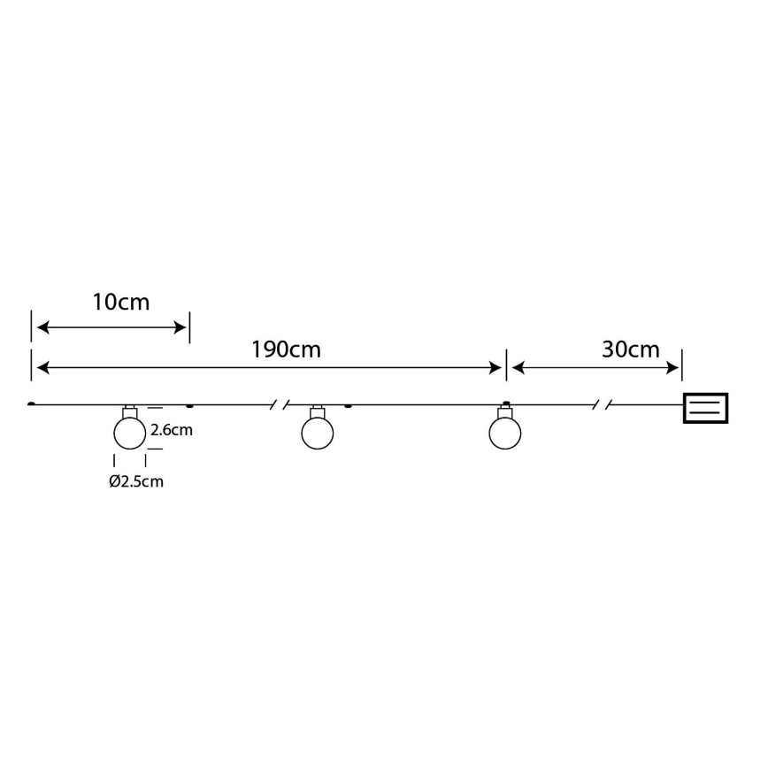 Globo - LED Jõuluteemaline valguskett 20xLED/2xAA 2,2m soe valge