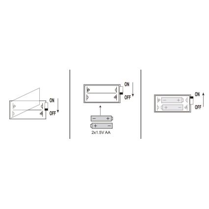 Globo - LED valguskett 20xLED/2xAA 2,2m soe valge