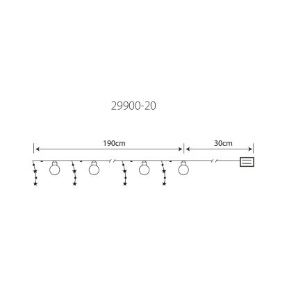 Globo 29900-20 - Dekoratiivne LED valguskett 20xLED/0,03W/2xAA