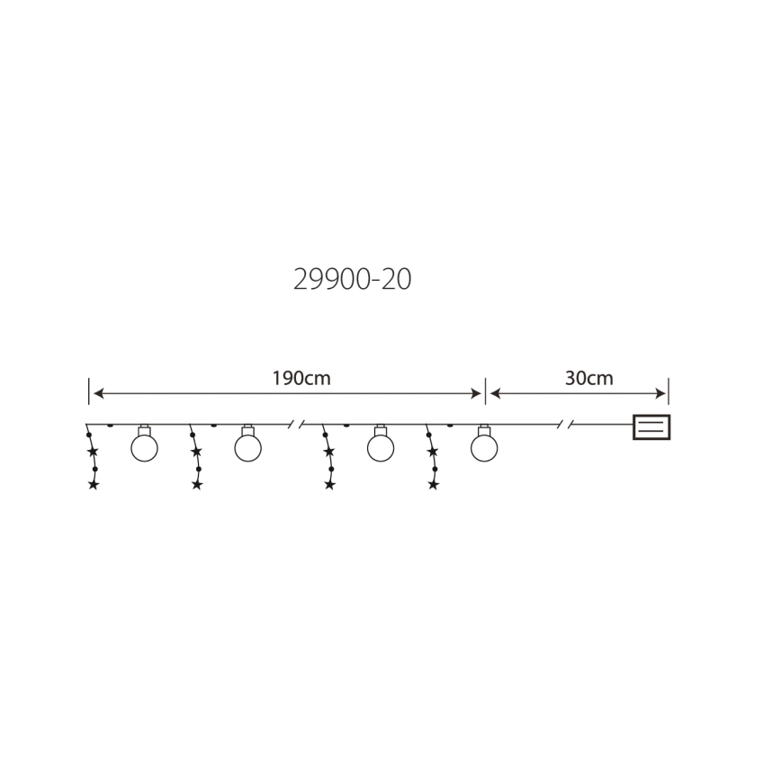 Globo 29900-20 - Dekoratiivne LED valguskett 20xLED/0,03W/2xAA