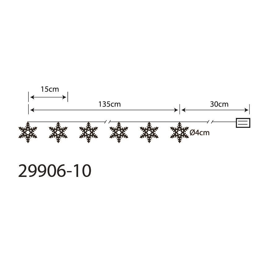 Globo 29906-10 - LED Dekoratiivne valguskett 10xLED/0,03W/2xAA