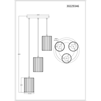 Globo - Lühter 3xE27/60W/230V d. 35 cm