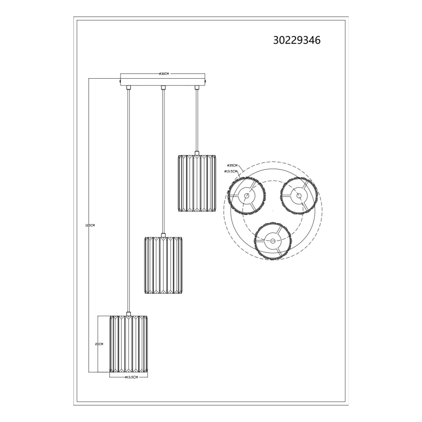 Globo - Lühter 3xE27/60W/230V d. 35 cm