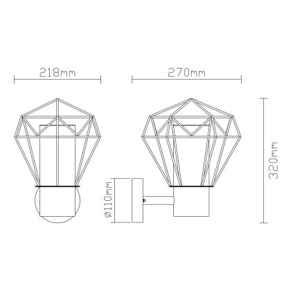 Globo - Väli seinavalgusti 1xE27/15W/230V IP44