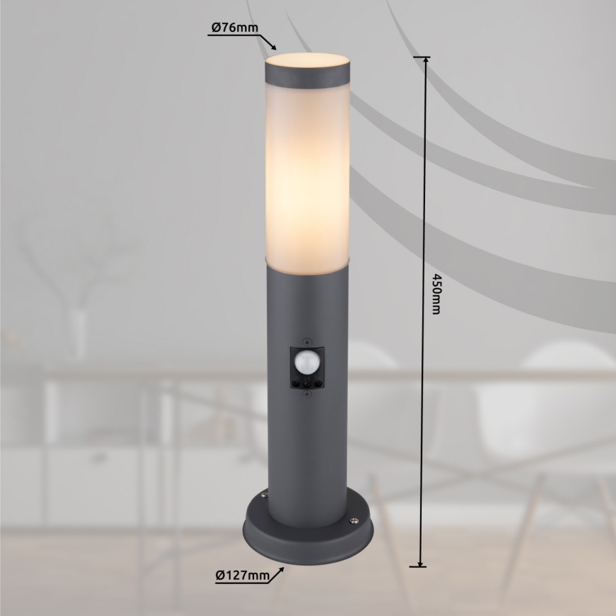 Globo - Välisvalgusti anduriga 1xE27/15W/230V 45 cm IP44