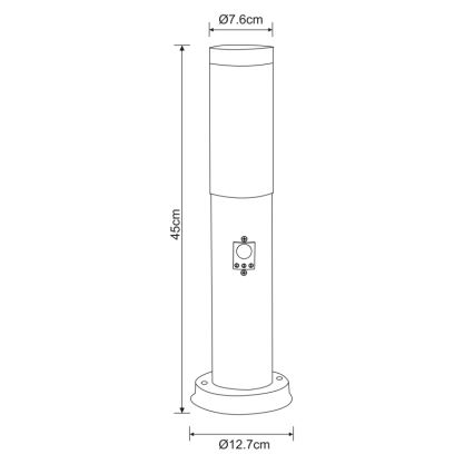 Globo - Välivalgusti koos anduriga 1xE27/60W/230V 45 cm IP44