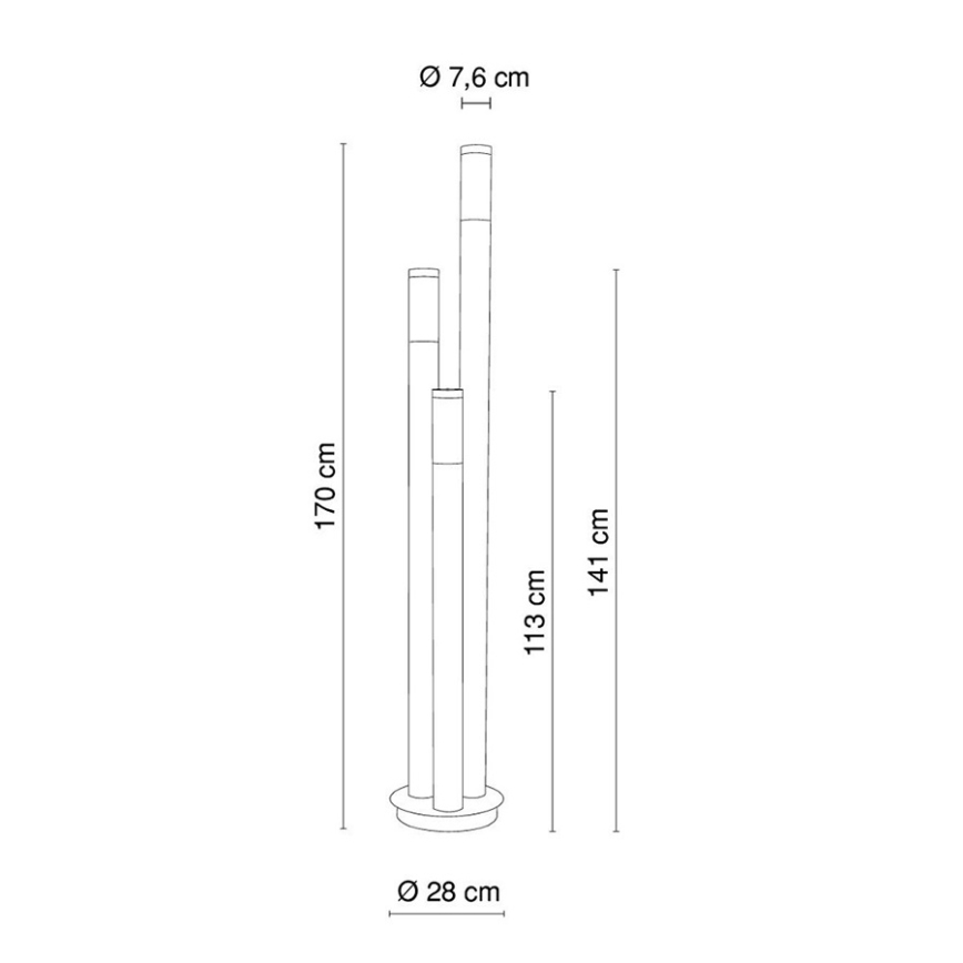 Globo - Välivalgusti 3xE27/60W/230V 170 cm IP44