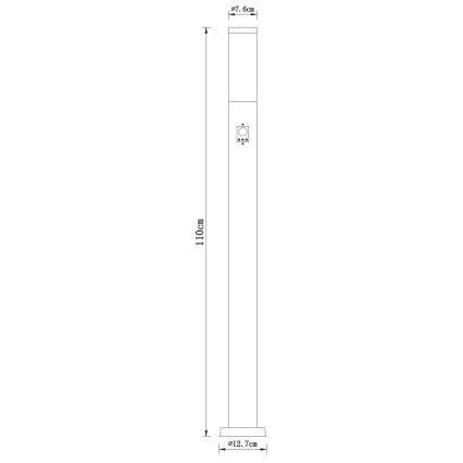 Globo - Välivalgusti koos anduriga 1xE27/60W/230V 110 cm IP44