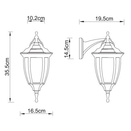 Globo - Õuevalgusti 3xE27/60W/230V IP44