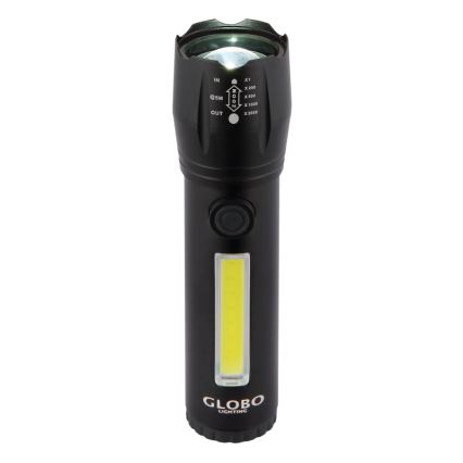 Globo - LED Laetav taskulamp LED/3W/5V + COB/3W 5500K 1200 mAh