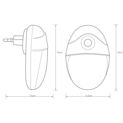 Globo - LED Navigatsioonivalgusti pistikupessa anduriga 4xLED/0,6W/230V 6500K