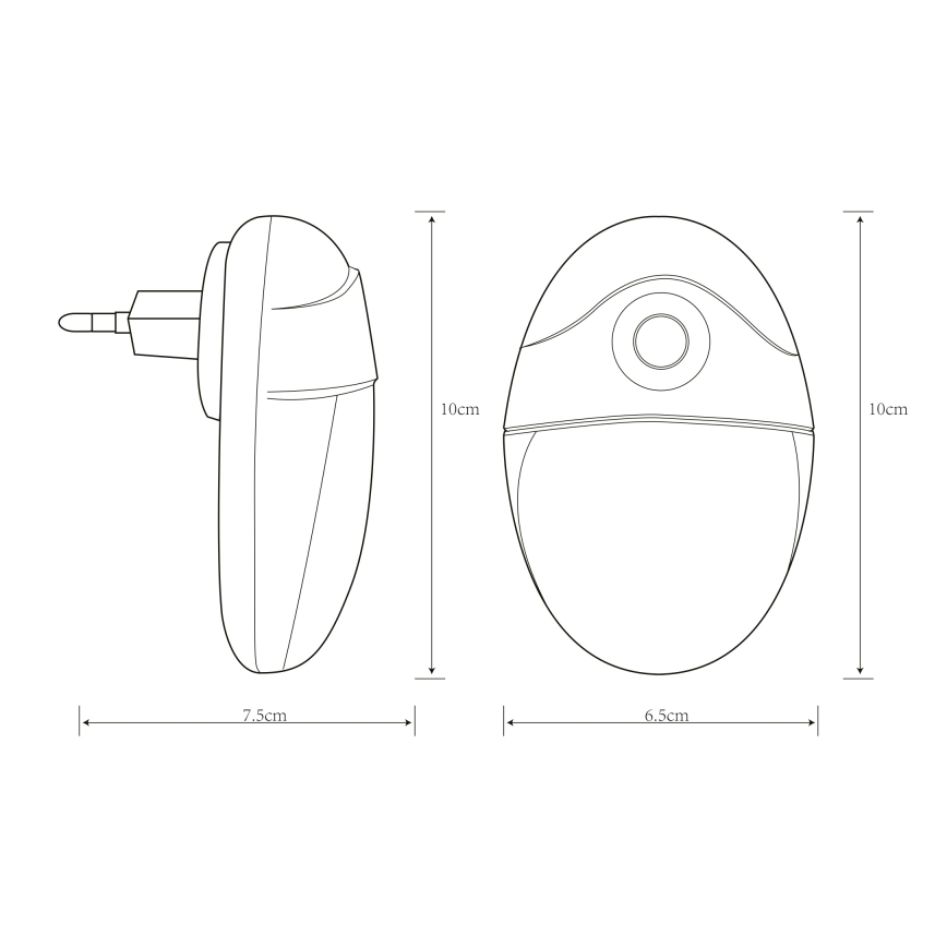 Globo - LED Navigatsioonivalgusti pistikupessa anduriga 4xLED/0,6W/230V 6500K