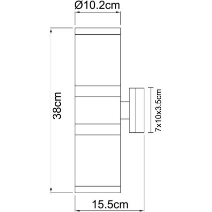 Globo - Seinavalgusti õue 2xE27/60W/230V