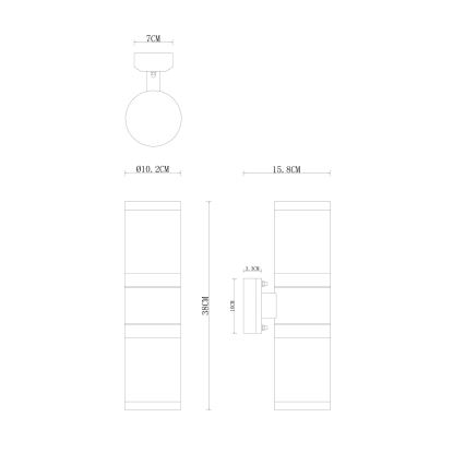 Globo - Väli seinavalgusti 2xE27/60W/230V IP44