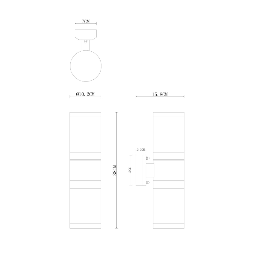 Globo - Väli seinavalgusti 2xE27/60W/230V IP44
