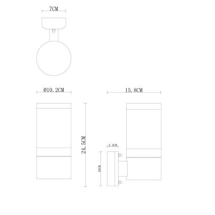 Globo - Väli seinavalgusti 1xE27/60W/230V IP44