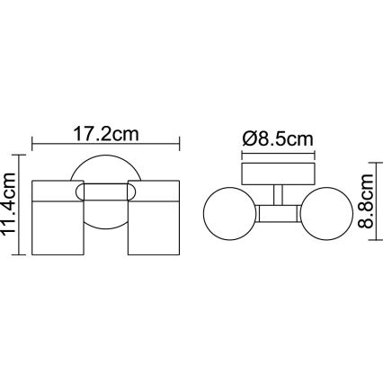 Globo 3207-2L - LED-valgusti õue STYLE 2xGU10/5W/230V