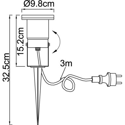 Globo - Välivalgusti 1xGU10/35W/230V IP65